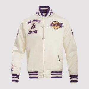 Los Angeles Lakers Retro Classic Rib Satin Varsity Jacket