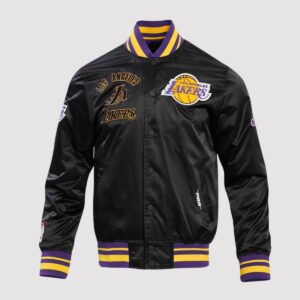 Los Angeles Lakers Retro Classic Rib Satin Varsity Jacket