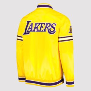 Los Angeles Lakers Slider Yellow Satin Varsity Jacket