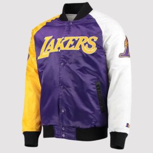 Los Angeles Lakers Tricolor Satin Varsity Jacket