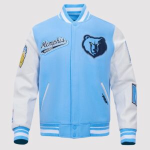 Memphis Grizzlies Script Tail Wool & Leather Varsity Jacket